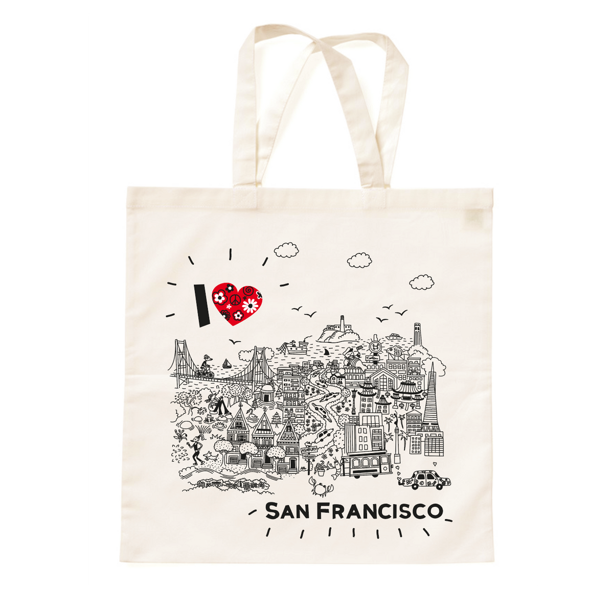 BWWKTOP San Francisco Canvas Tote Bag San Francisco Souvenirs